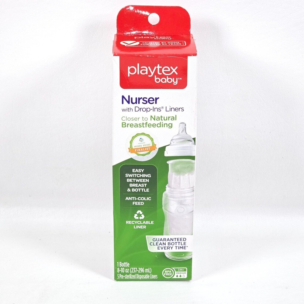 Playtex Baby Nurser with Drop-ins Liners Natural Breast Feeding Bottle 8oz